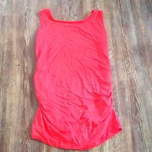 Silky red short maternity dress